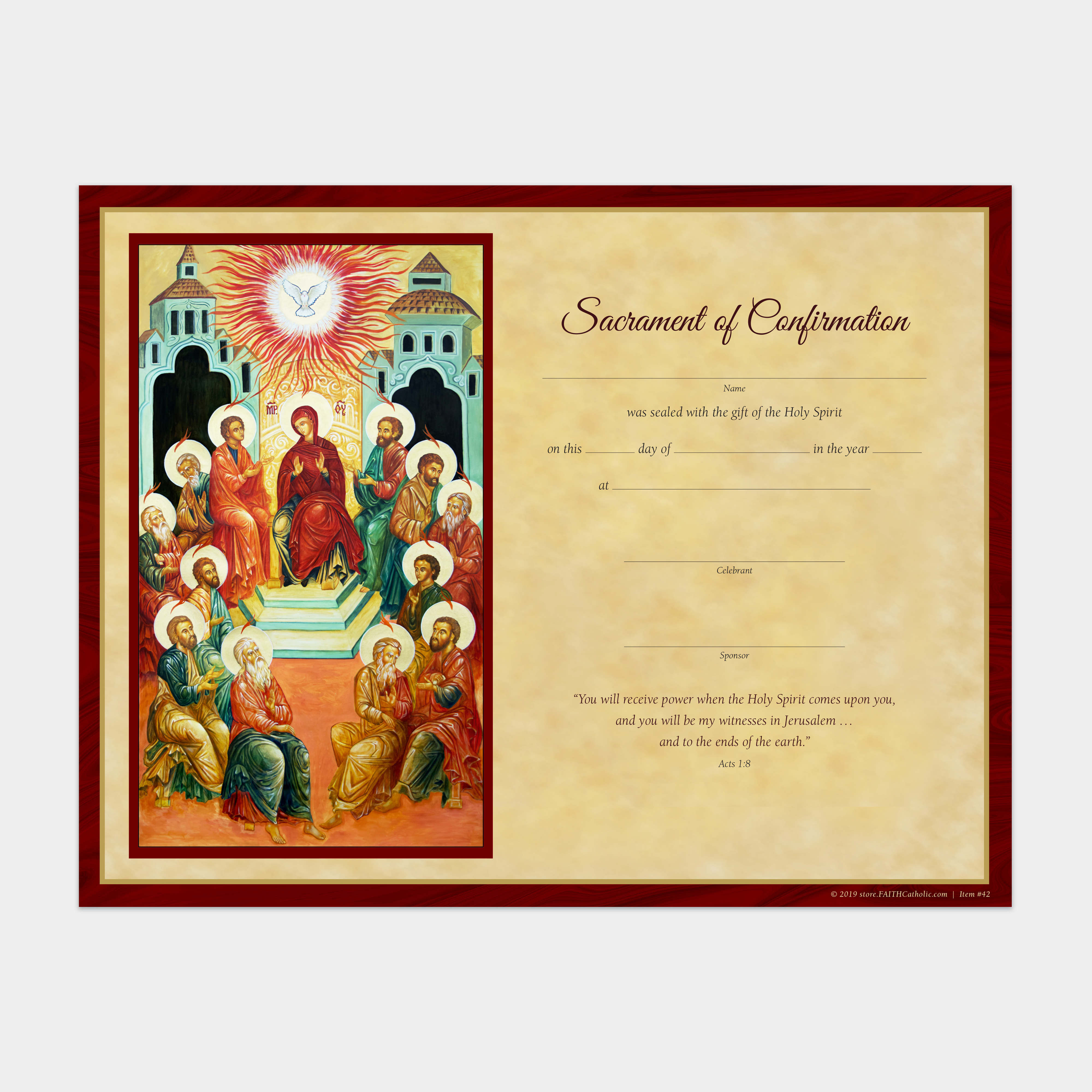 Sacraments of Initiation Certificate for Confirmation – FAITH Catholic ...