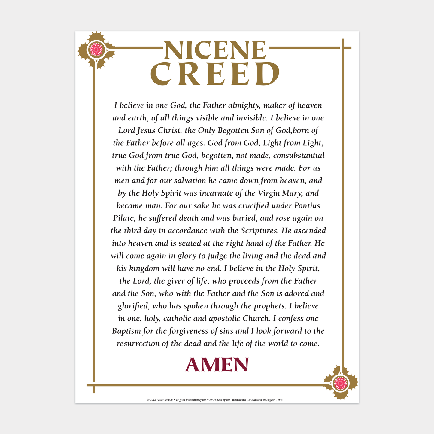 Nicene Creed Certificate