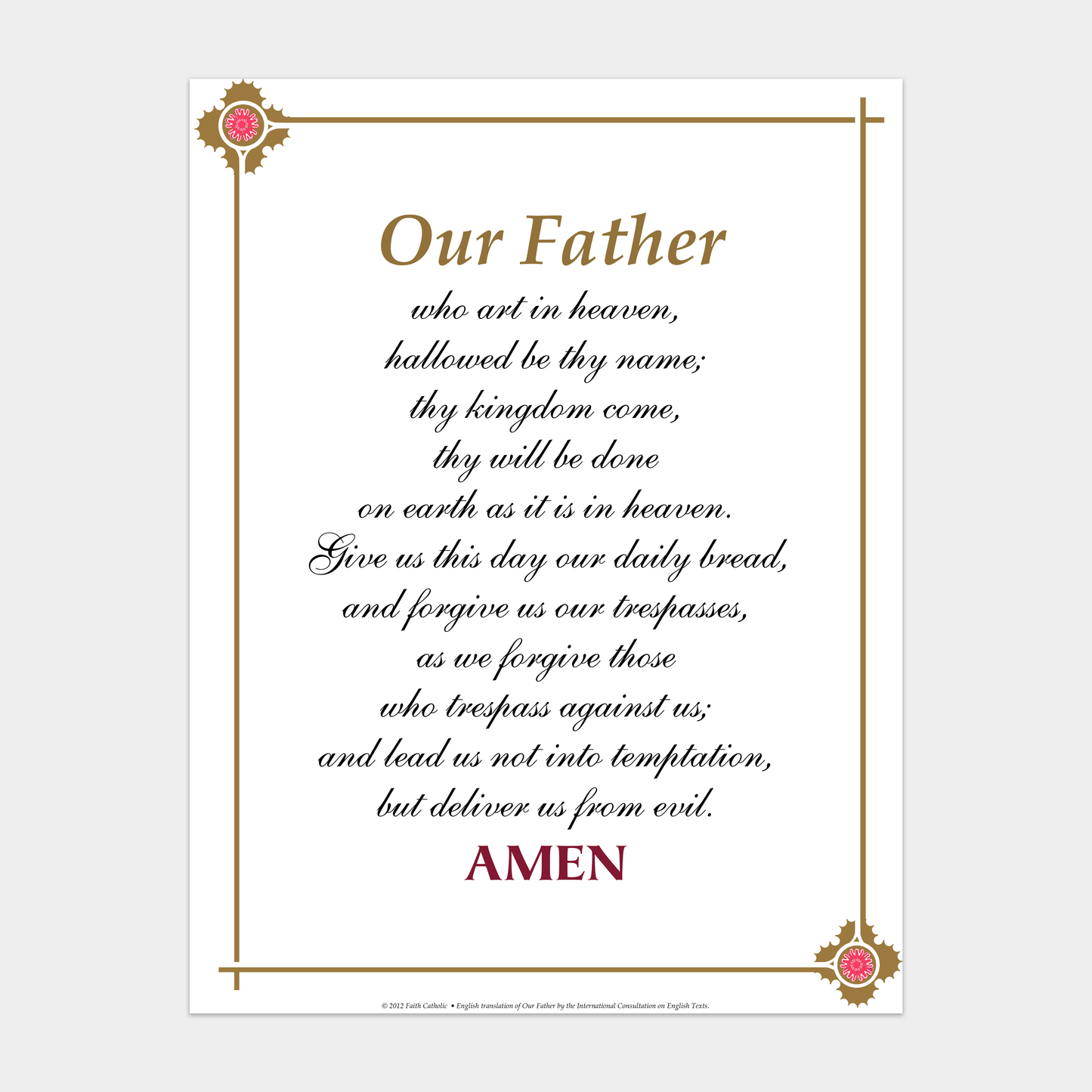 Our Father Certificate